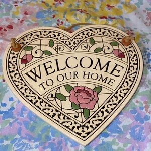 Spooner Creek Michael Macone Heart Shaped Welcome to Our Home Plaque Wall Tile